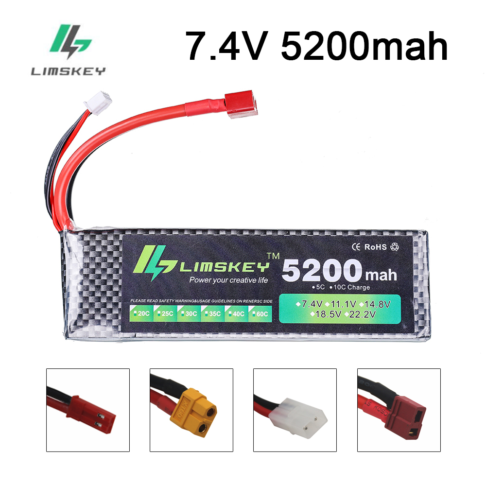 Drone Battery Lipo - Limskey bateria de energia 7.4v 5200mah