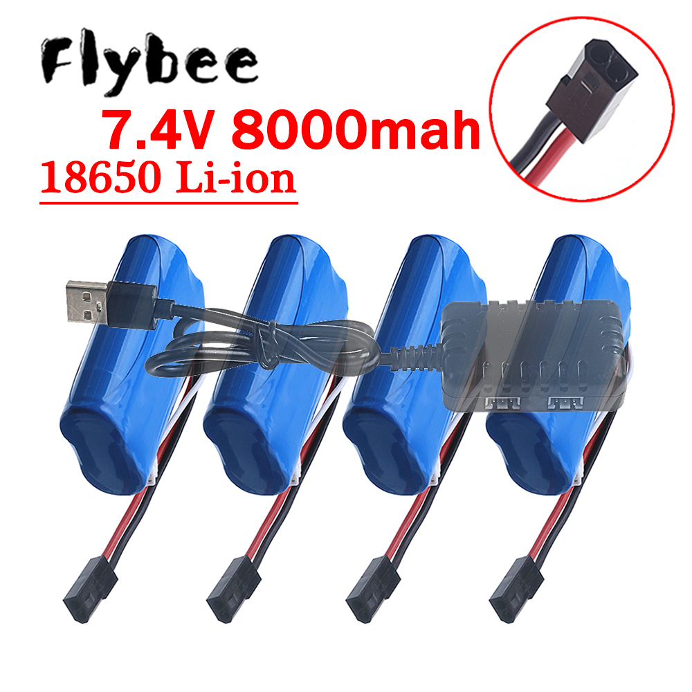 Drone Battery Li-Ion - Bateria (5500 Plug) 18650 7.4V 8000mAh,