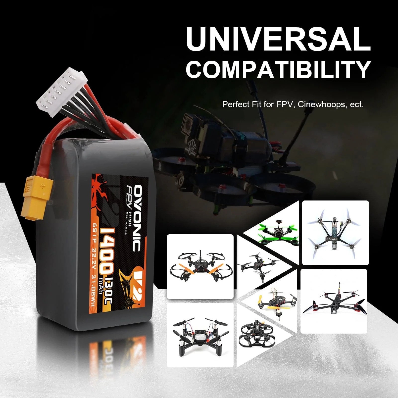Bateria LiPo Ovonic 6S 1400mAh - Drone Battery Bag avaliação e preço