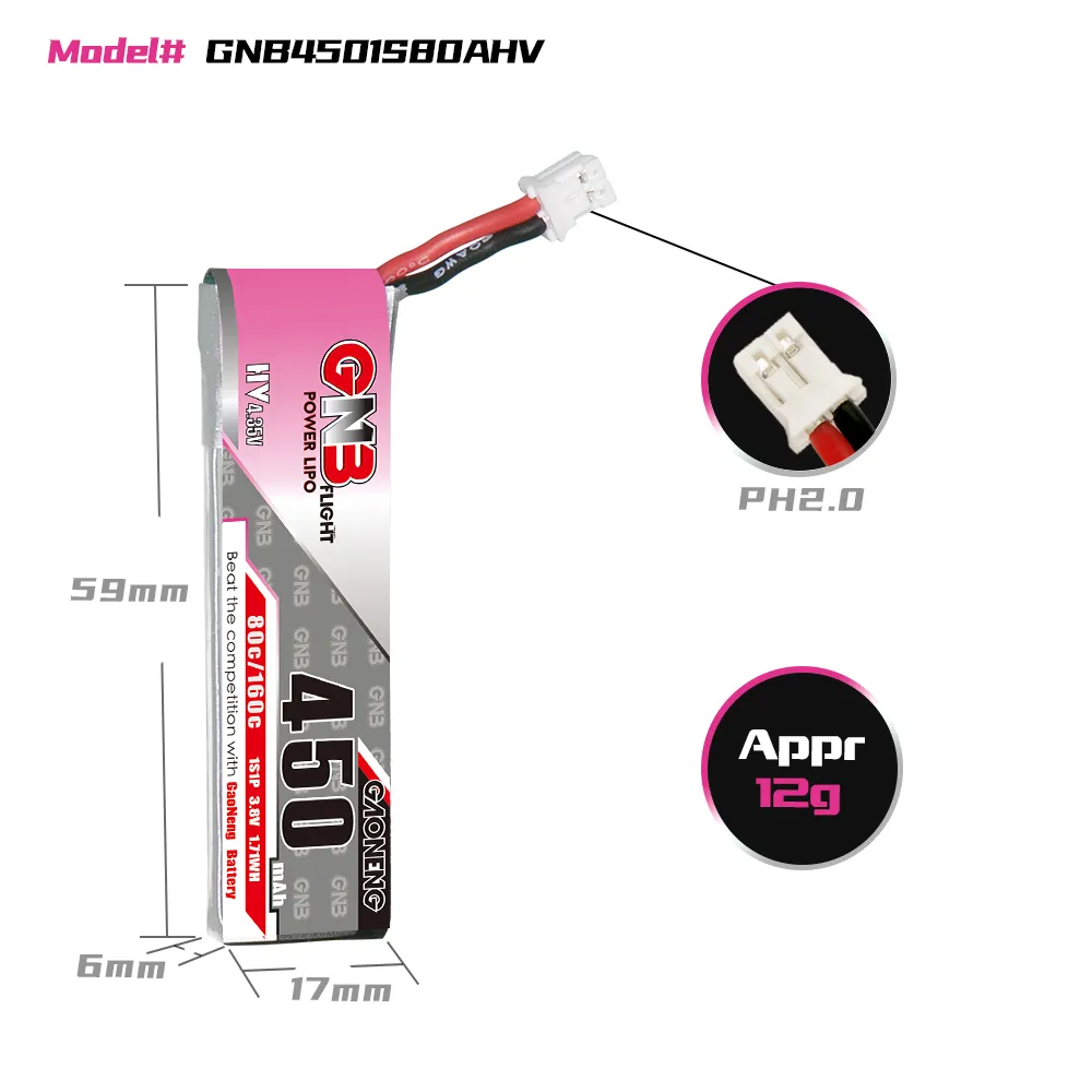 GAONENG GNB 1S 450mAh 80C/160C - Drone Battery Li-Ion avaliação e preço