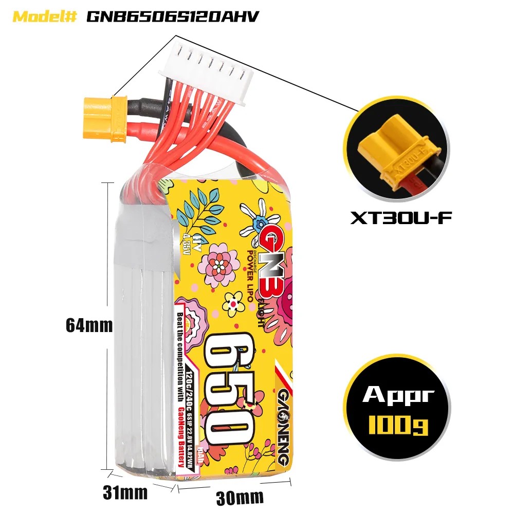 Bateria LiPo GAONENG 6S 650mAh - Drone Battery 6S avaliação e preço